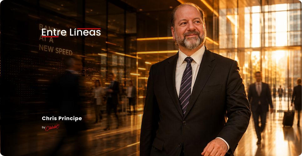 Chris Principe y Belkis López conversando sobre tecnología bancaria, financiamiento del comercio y el futuro de la innovación financiera
